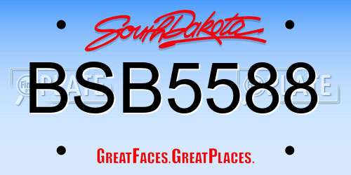 BSB5588 South Dakota License Plate