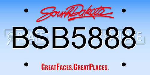 BSB5888 South Dakota License Plate