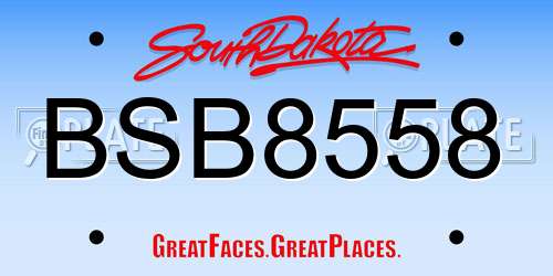 BSB8558 South Dakota License Plate