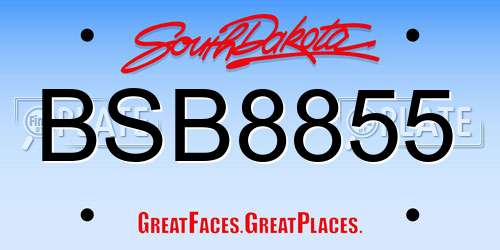 BSB8855 South Dakota License Plate