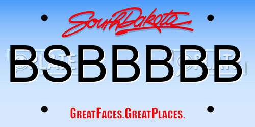 BSBBBBB South Dakota License Plate