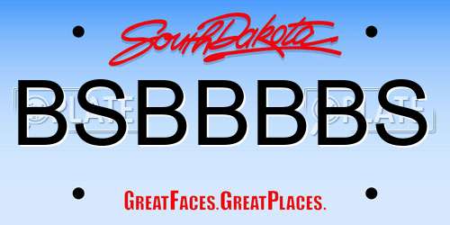 BSBBBBS South Dakota License Plate