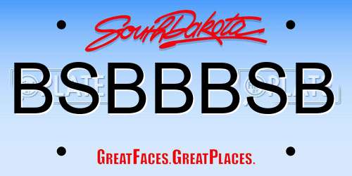 BSBBBSB South Dakota License Plate