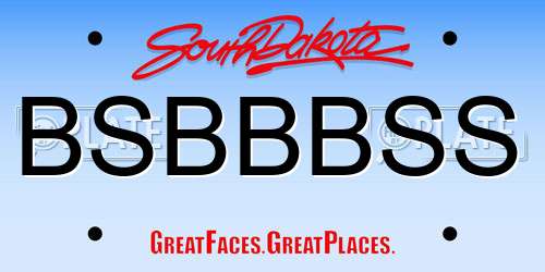 BSBBBSS South Dakota License Plate