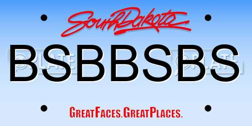 BSBBSBS South Dakota License Plate