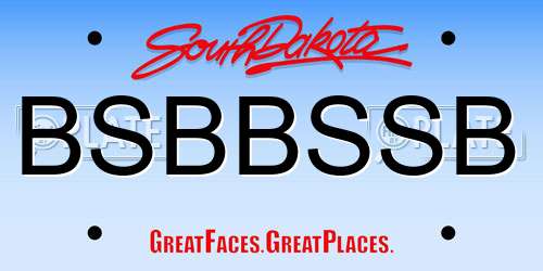 BSBBSSB South Dakota License Plate