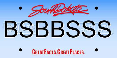 BSBBSSS South Dakota License Plate