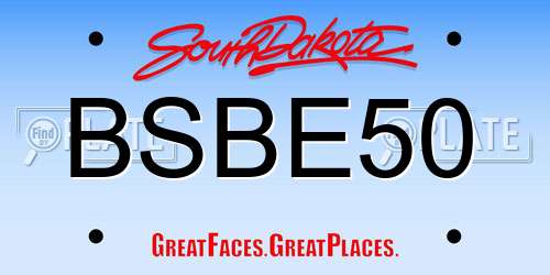 BSBE50 South Dakota License Plate