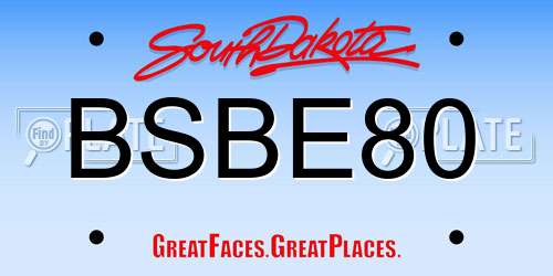 BSBE80 South Dakota License Plate