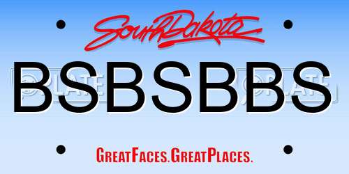 BSBSBBS South Dakota License Plate
