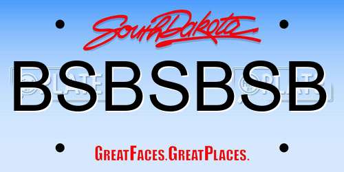 BSBSBSB South Dakota License Plate