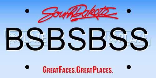 BSBSBSS South Dakota License Plate