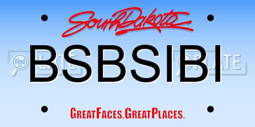 BSBSIBI South Dakota License Plate