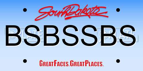 BSBSSBS South Dakota License Plate
