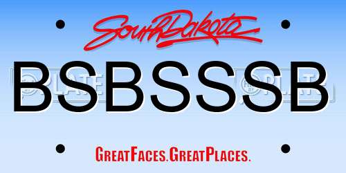 BSBSSSB South Dakota License Plate