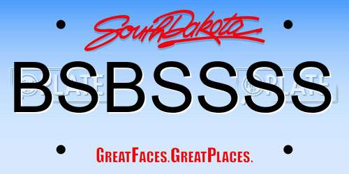 BSBSSSS South Dakota License Plate