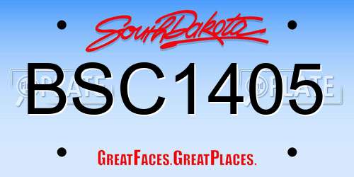 BSC1405 South Dakota License Plate