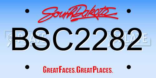 BSC2282 South Dakota License Plate