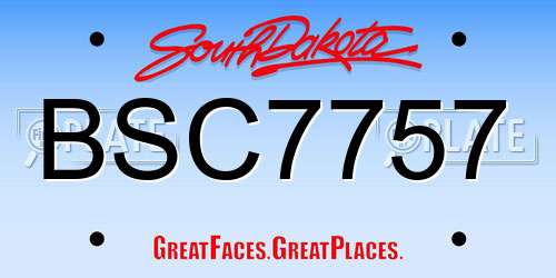 BSC7757 South Dakota License Plate