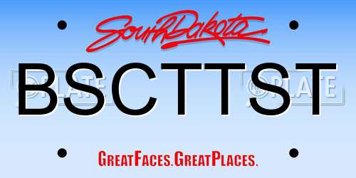 BSCTTST South Dakota License Plate