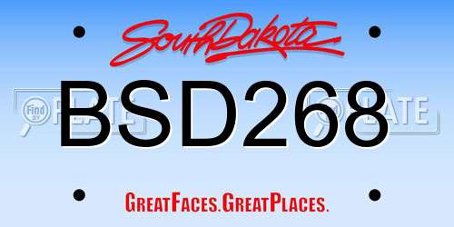 BSD268 South Dakota License Plate