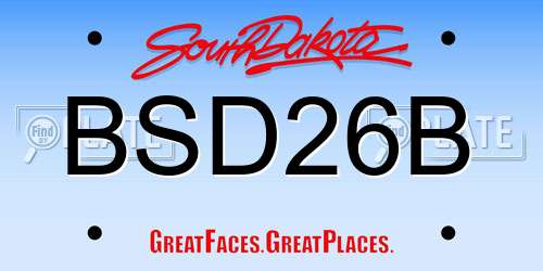 BSD26B South Dakota License Plate