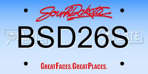 BSD26S South Dakota License Plate