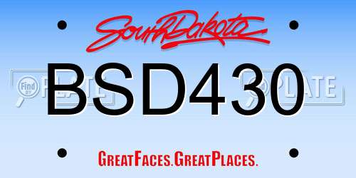 BSD430 South Dakota License Plate