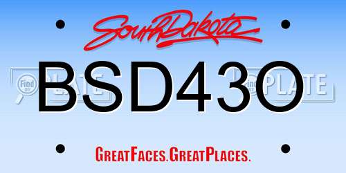 BSD43O South Dakota License Plate