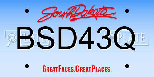 BSD43Q South Dakota License Plate