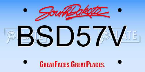 BSD57V South Dakota License Plate