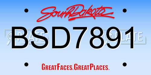 BSD7891 South Dakota License Plate
