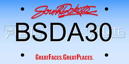 BSDA30 South Dakota License Plate