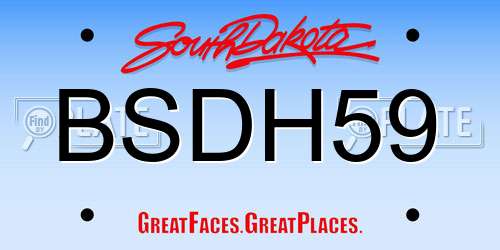 BSDH59 South Dakota License Plate