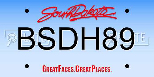 BSDH89 South Dakota License Plate