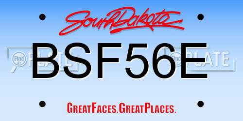 BSF56E South Dakota License Plate