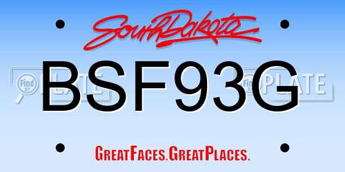 BSF93G South Dakota License Plate