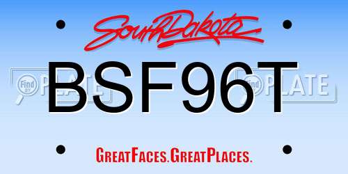 BSF96T South Dakota License Plate