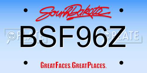 BSF96Z South Dakota License Plate