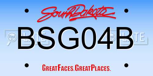 BSG04B South Dakota License Plate