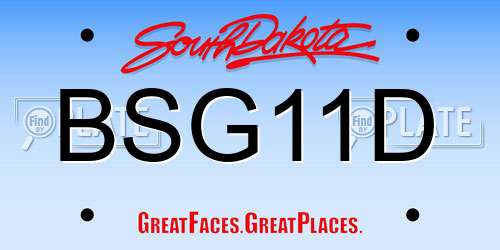 BSG11D South Dakota License Plate