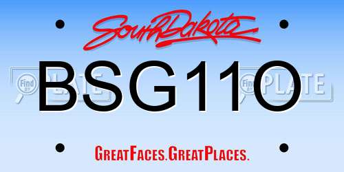BSG11O South Dakota License Plate