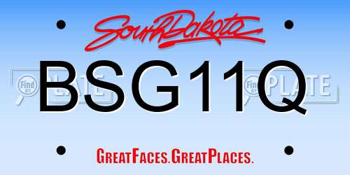 BSG11Q South Dakota License Plate