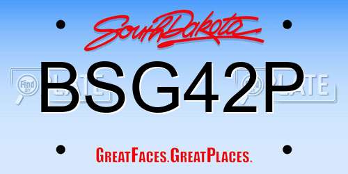 BSG42P South Dakota License Plate