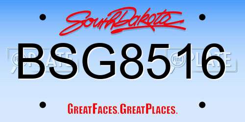 BSG8516 South Dakota License Plate