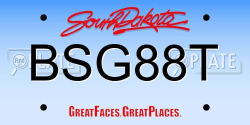 BSG88T South Dakota License Plate