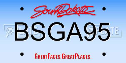 BSGA95 South Dakota License Plate