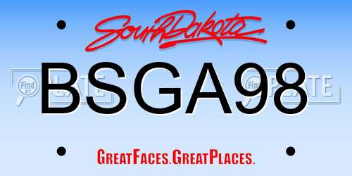 BSGA98 South Dakota License Plate
