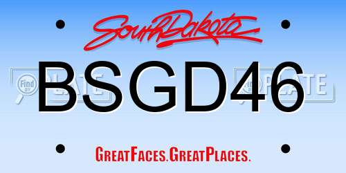BSGD46 South Dakota License Plate