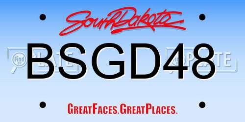 BSGD48 South Dakota License Plate